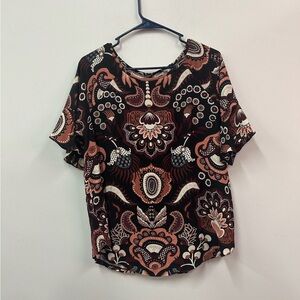 Loft black/brown patterned blouse